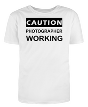 Load image into Gallery viewer, CAUTION Photographer WORKING Adult Unisex T-Shirt