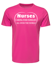 Load image into Gallery viewer, NURSES CARING FOR FAMILIES ALL OVER THE WORLD ADULT UNISEX T-SHIRT