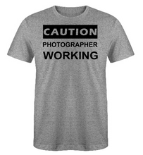 Load image into Gallery viewer, CAUTION Photographer WORKING Adult Unisex T-Shirt
