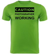 Load image into Gallery viewer, CAUTION Photographer WORKING Adult Unisex T-Shirt
