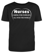 Load image into Gallery viewer, NURSES CARING FOR FAMILIES ALL OVER THE WORLD ADULT UNISEX T-SHIRT
