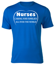 Load image into Gallery viewer, NURSES CARING FOR FAMILIES ALL OVER THE WORLD ADULT UNISEX T-SHIRT
